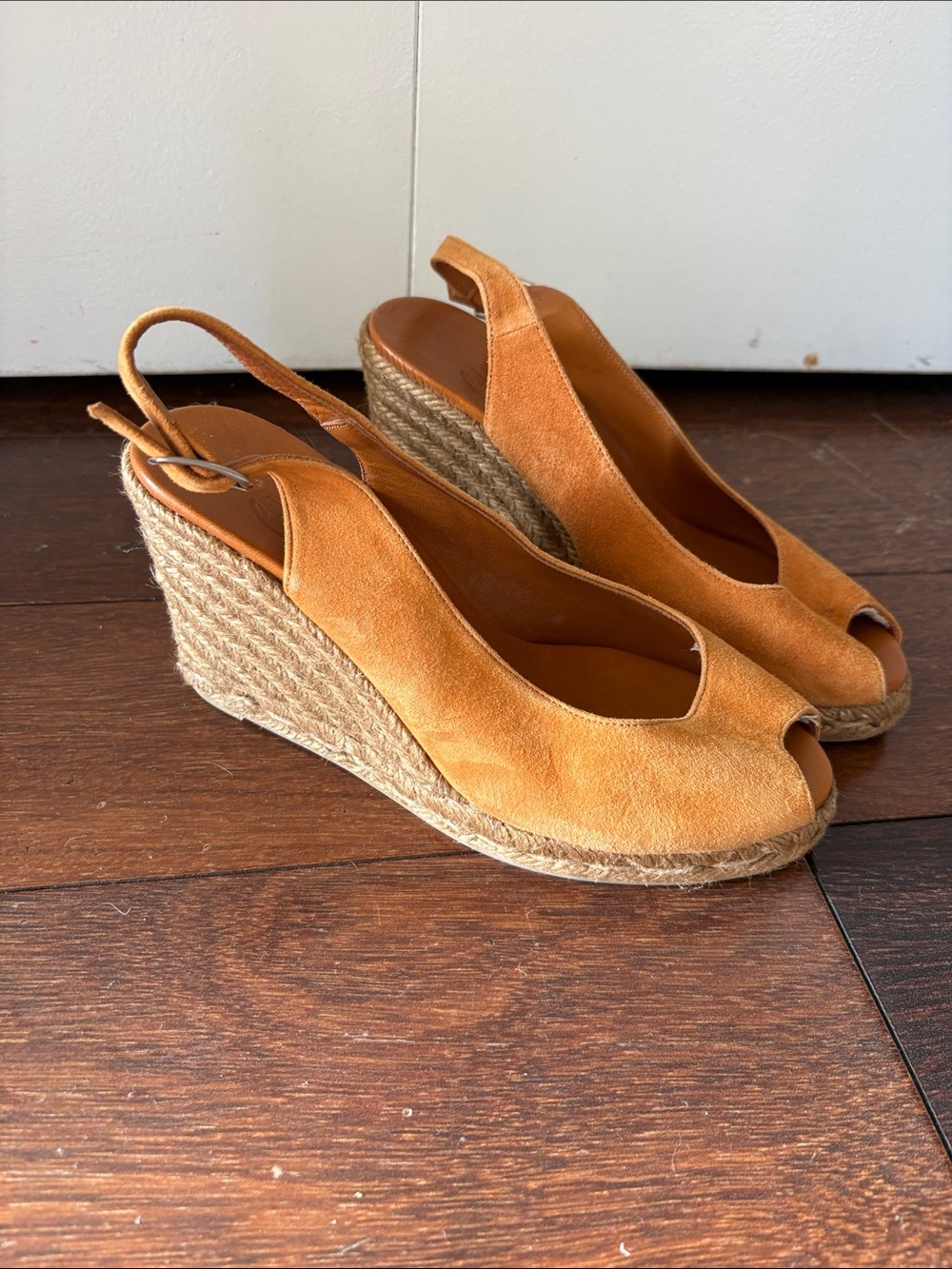 Castanet Women's Suede Slingback Espadrille Wedge - Tan 37/7